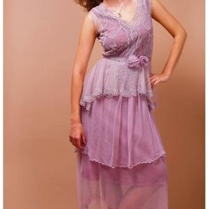 Nataya Vintage Style Tea Dress in Rose/Lavender